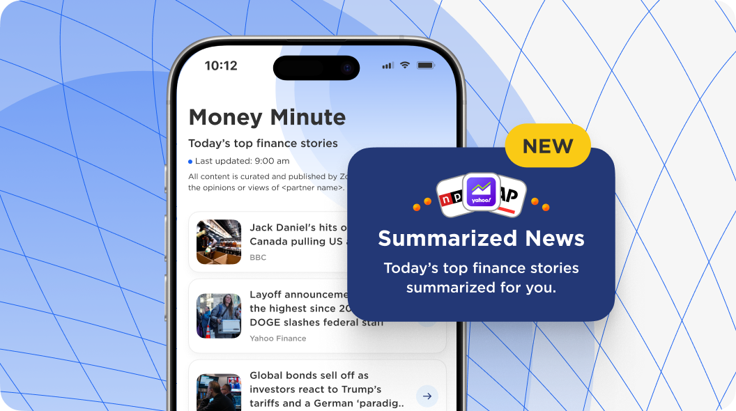 Meet the money minute, a personalized and summarized news feed with the day's top stories from across the web.